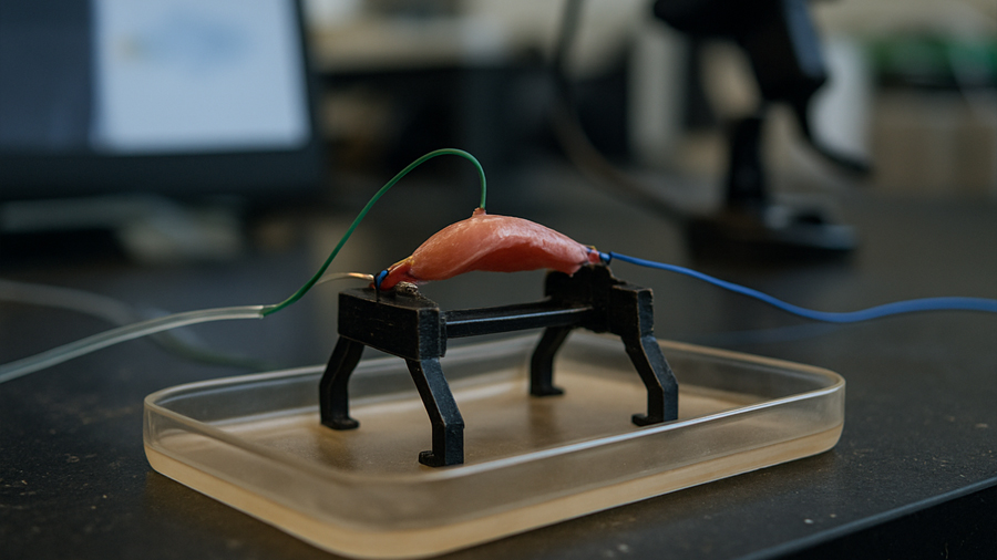 Crean controladores para robots impulsados por músculos vivos